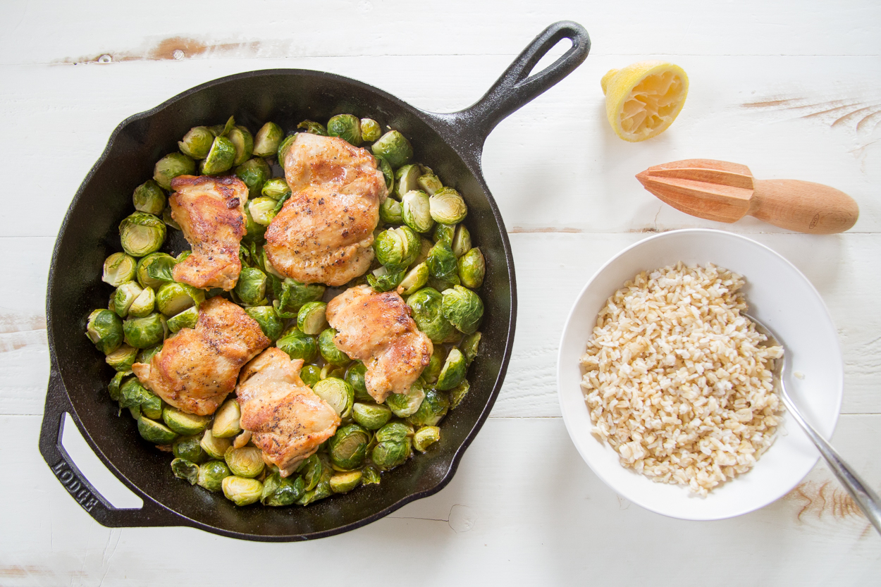 Pan Roasted Chicken and Brussels Sprouts