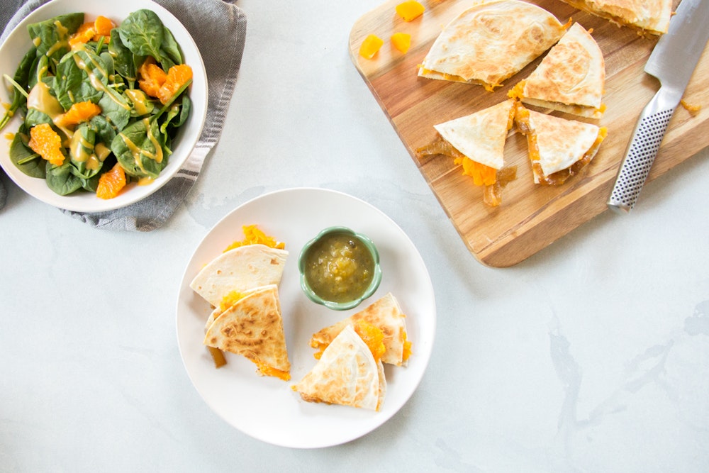 Butternut Squash and Caramelized Onion Quesadillas