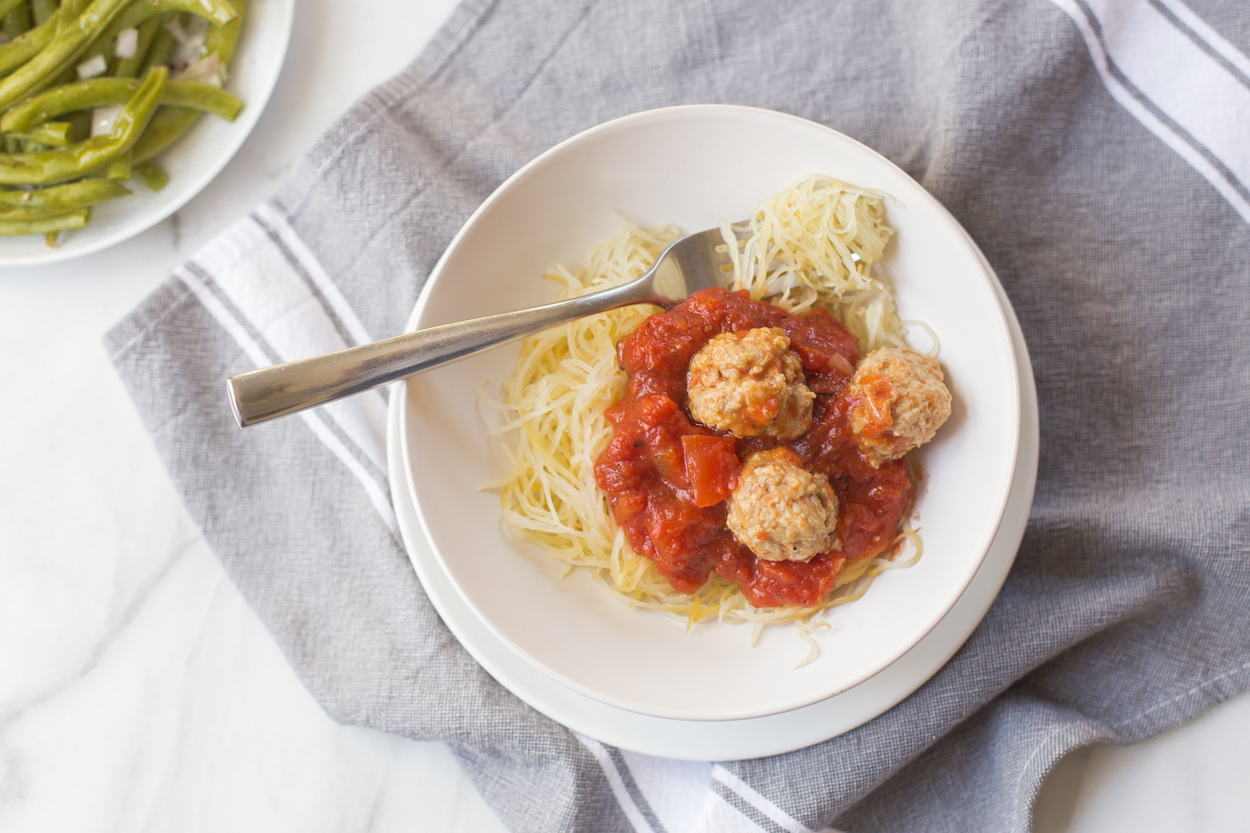 Spaghetti Squash with Meatballs