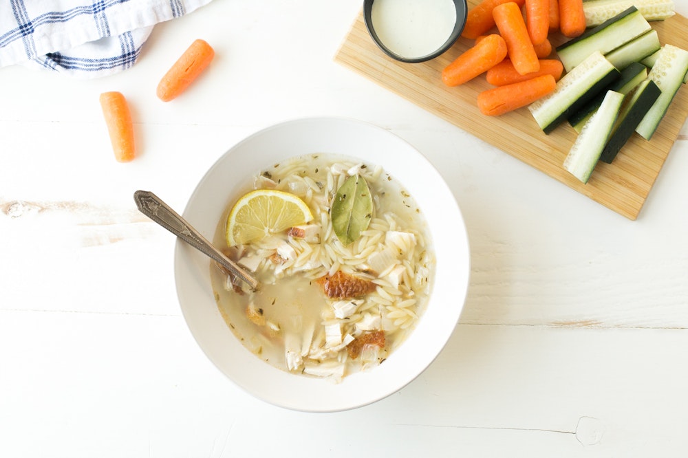 Lemon Orzo Soup with Chicken