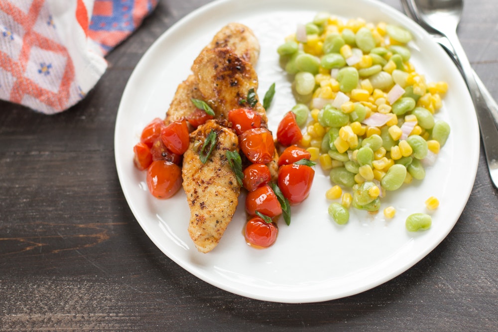 Chicken Cutlets with Tomato Herb Pan Sauce