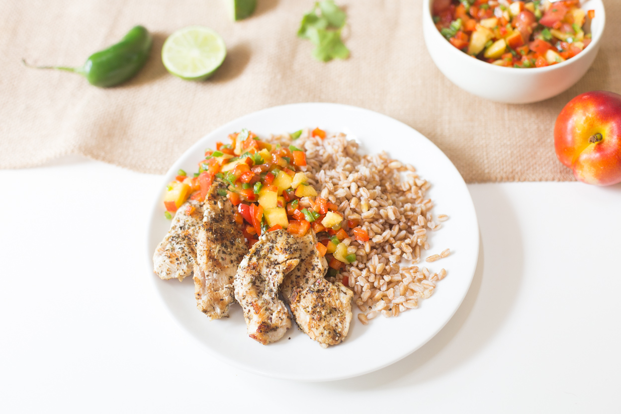 Dry Rub Chicken with Nectarine Salsa