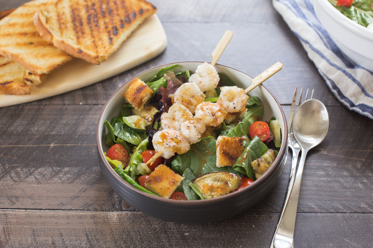 Shrimp and Grilled Vegetable Panzanella Cook Smarts
