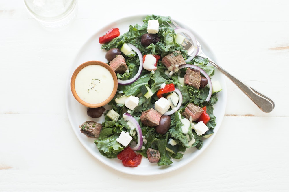 Greek Salad with Portobellos 