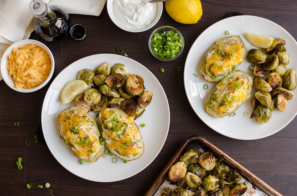 Twice-Baked Sweet Potatoes with Broccoli and Sausage