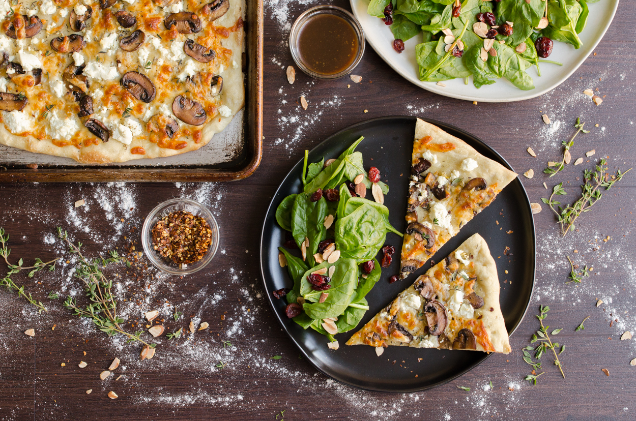Mushroom and Goat Cheese Pizza