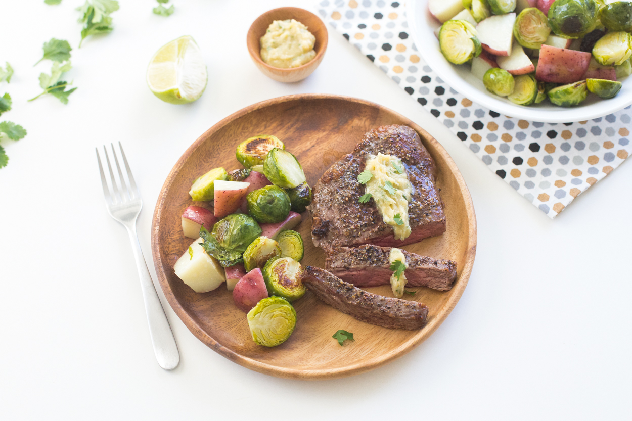 Sheet Pan Skirt Steak with Miso Butter