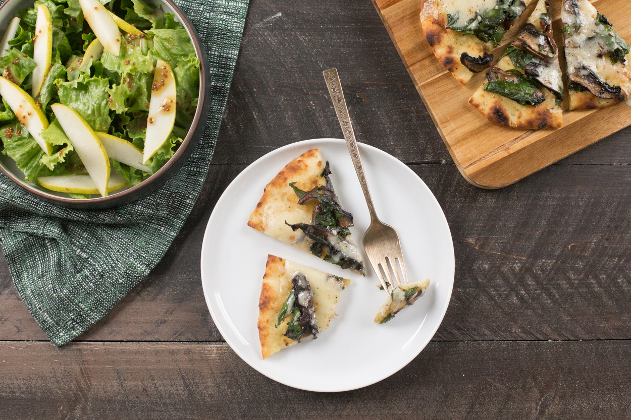 Portobello Mushroom and Swiss Chard Flatbread 
