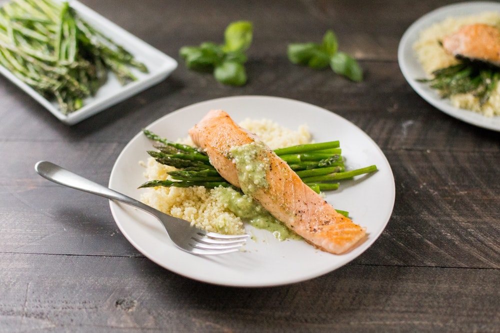 Salmon with Pesto Butter
