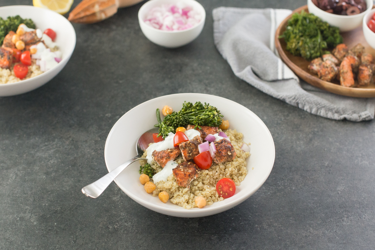 Za’atar Salmon Quinoa Bowl