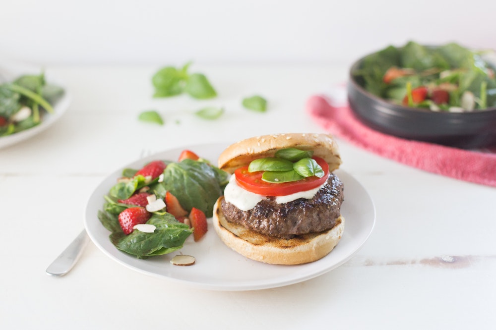 Caprese 'Burgers' with Portobello Mushrooms