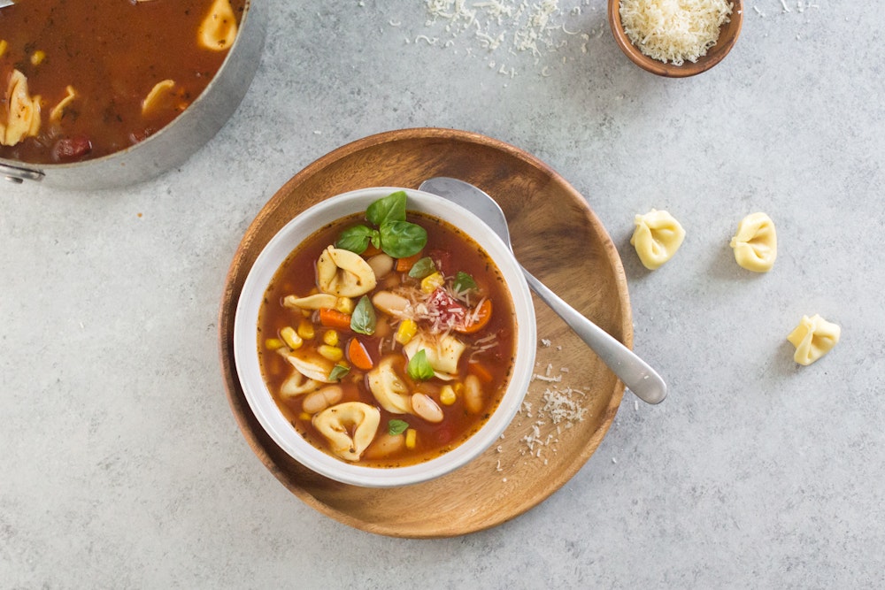 Summer Vegetable and Tortellini Soup
