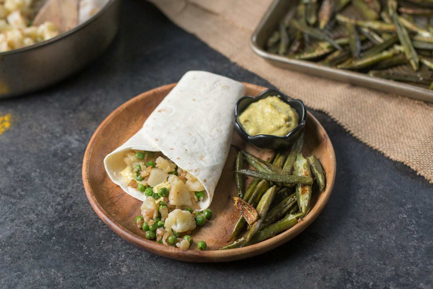 Samosa Wrap with Cauliflower, Potatoes, and Chickpeas Cook Smarts