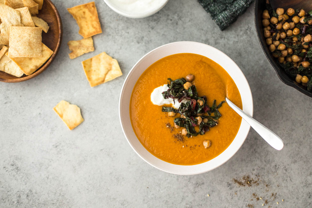 Lemony Za’atar Carrot and Cauliflower Soup