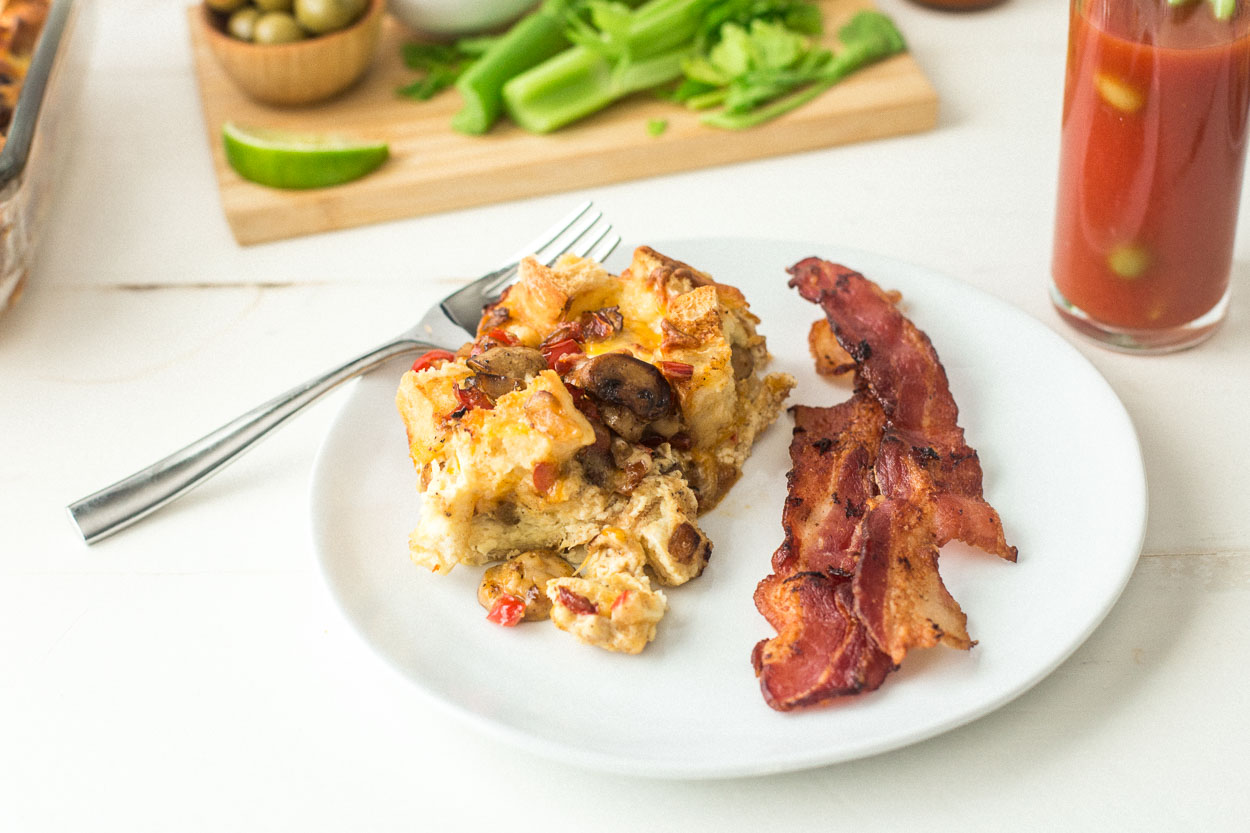 Mushroom, Bell Pepper, and Cheese Breakfast Casserole