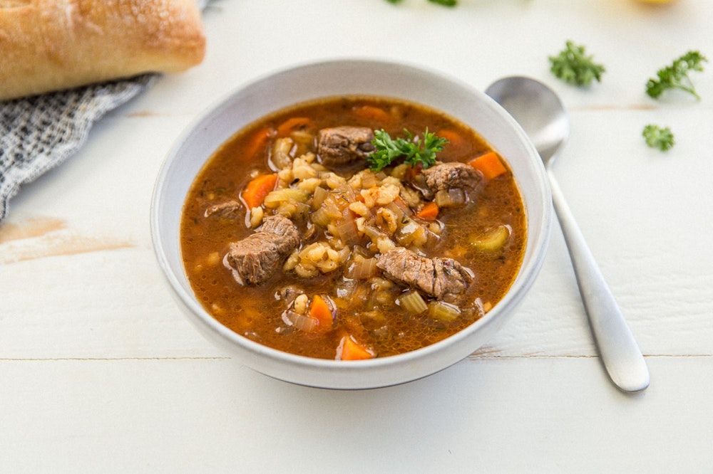 Slow Cooker [or not] Beef and Barley Soup