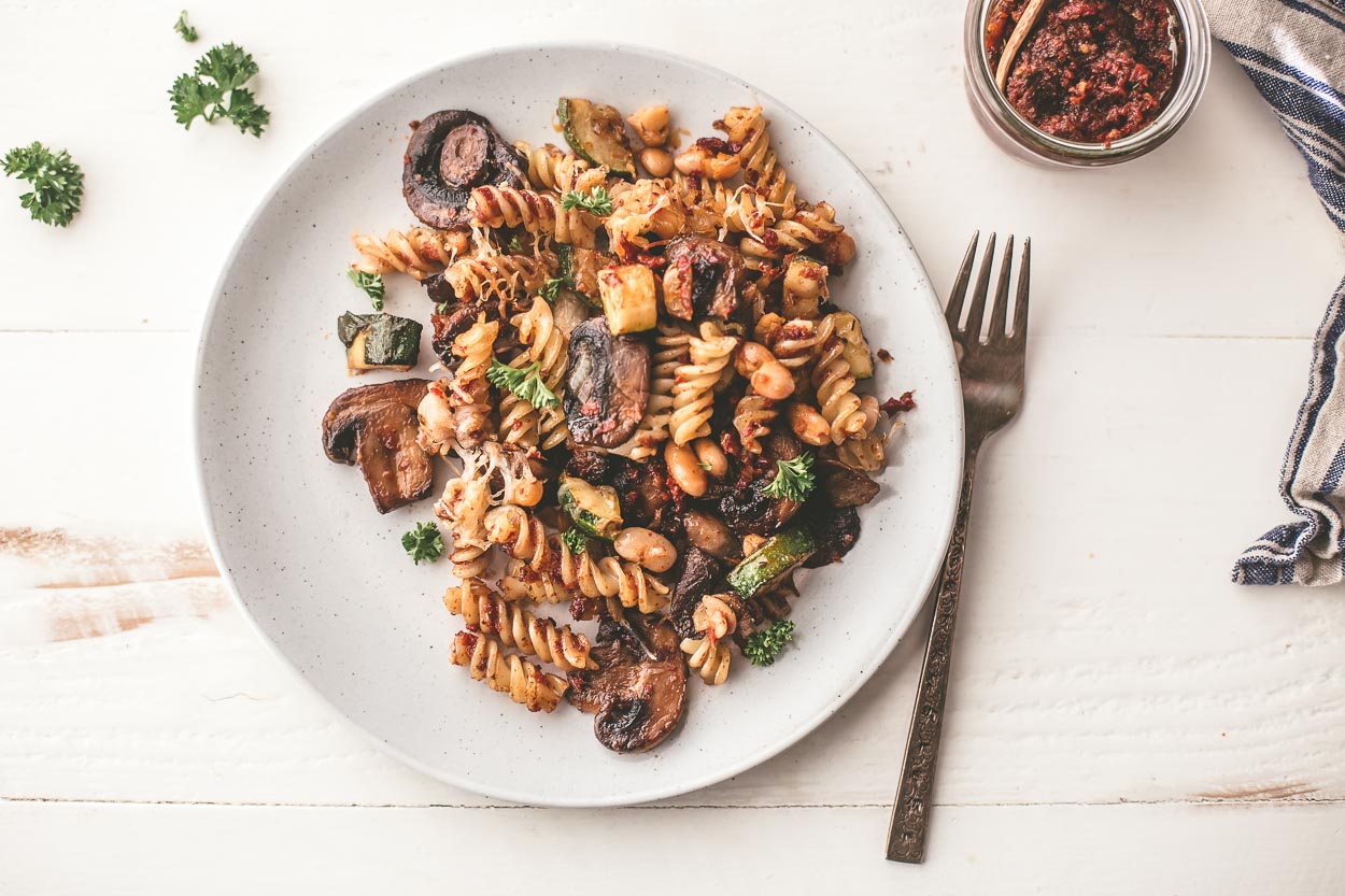 Fusilli with Sun-dried Tomato Pesto 