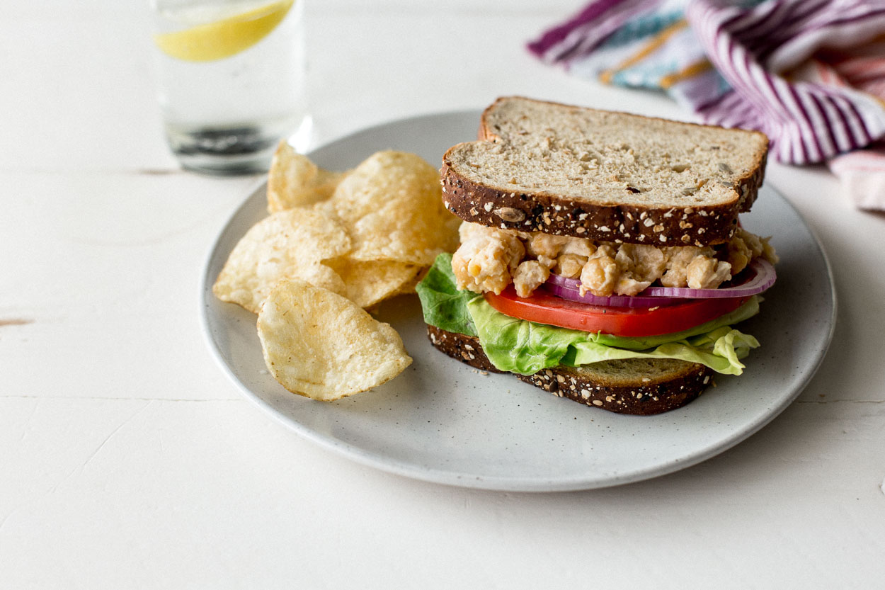 Mashed Chickpea Salad Sandwich 