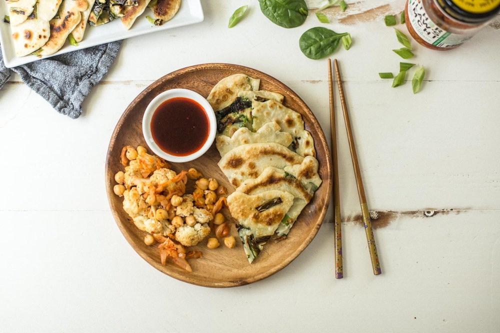 Korean Pancakes with Spinach