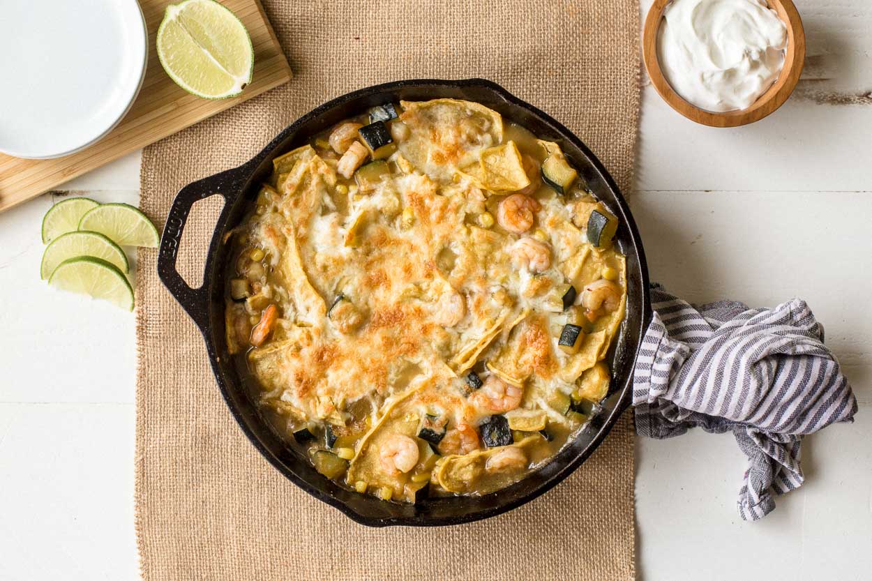 Skillet Enchiladas with Shrimp