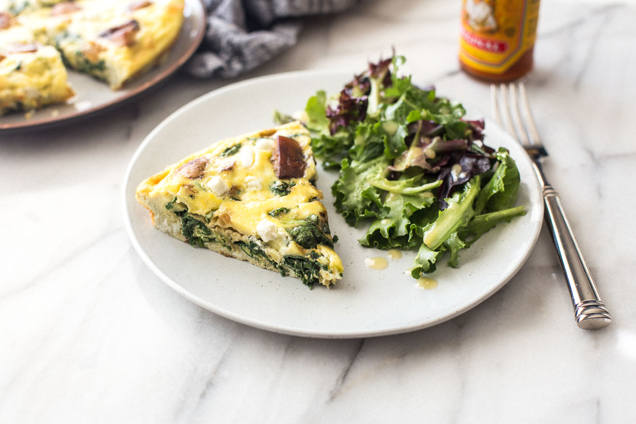 Spinach, Mushroom, and Feta Frittata