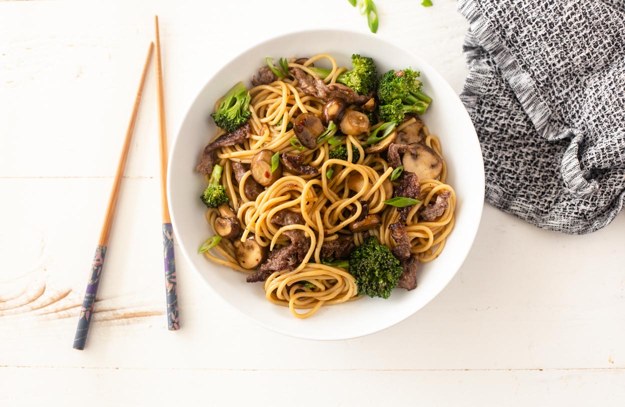 Black Pepper Steak and Noodle Stir-Fry
