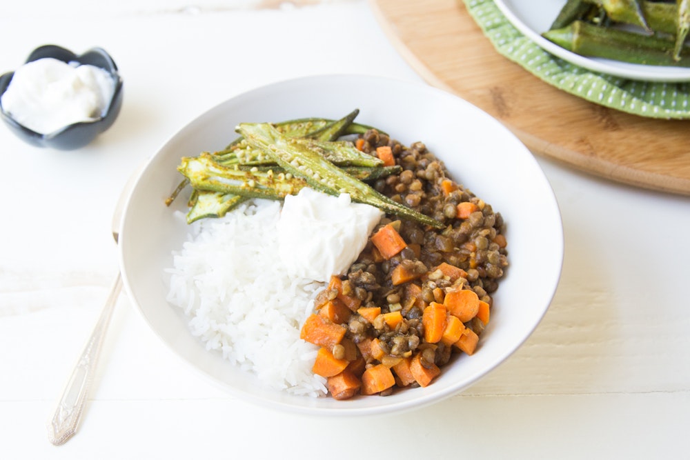 Curried Lentils with Rice