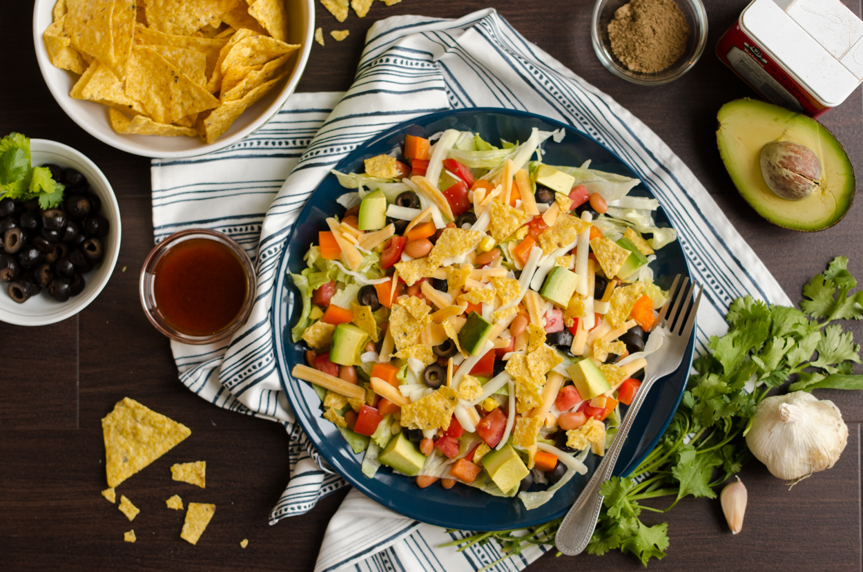 Crunchy Tex Mex Salad with Pinto Beans
