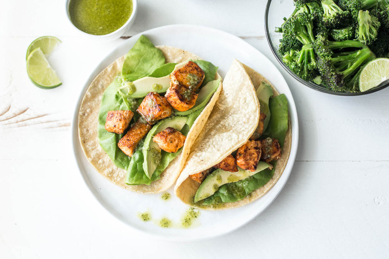 Salmon Tacos with Avocado