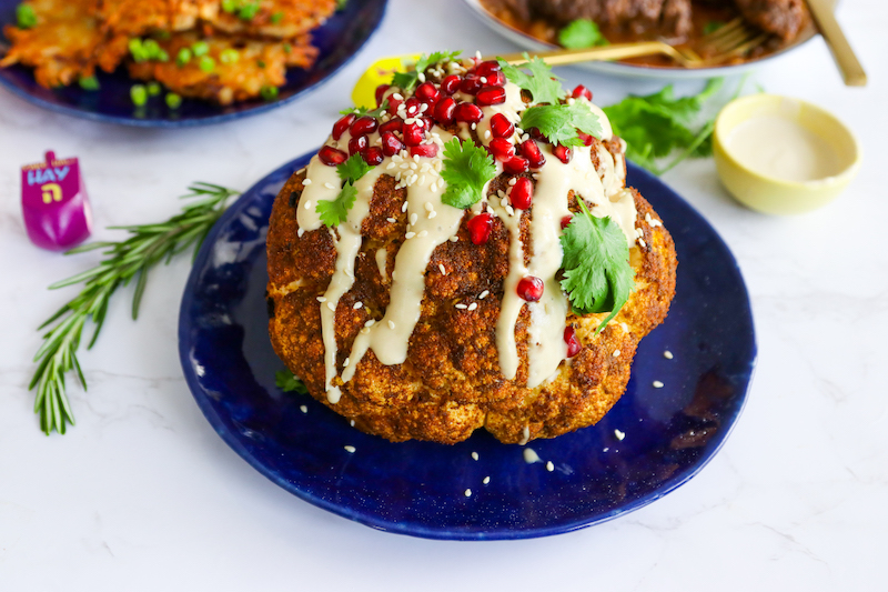 Shawarma Spiced Roasted Whole Cauliflower