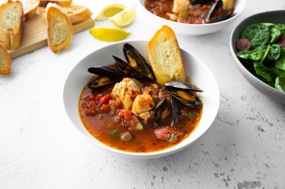 Cioppino with Mussels and Halibut