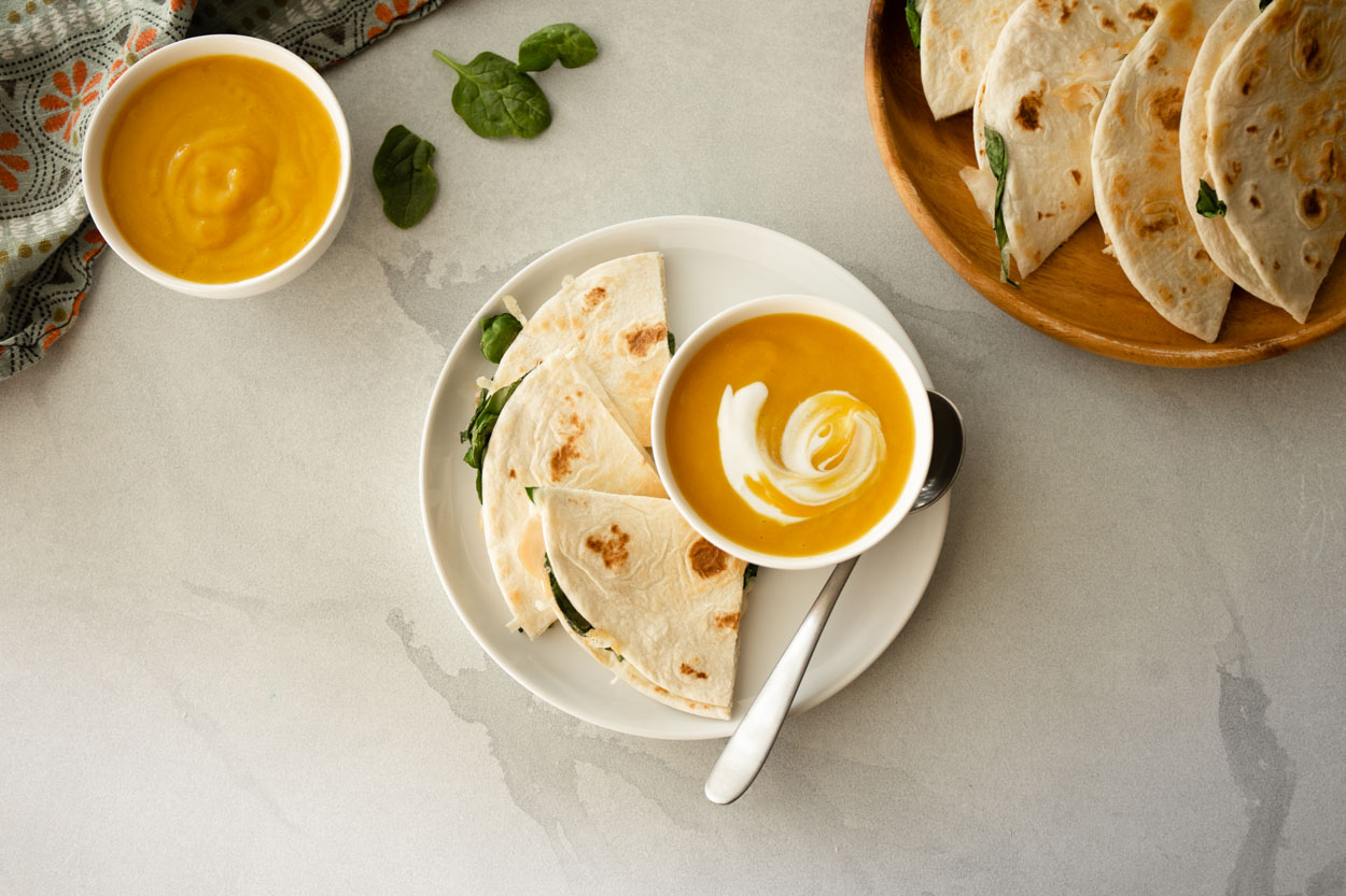 Spinach and Cheese Quesadilla