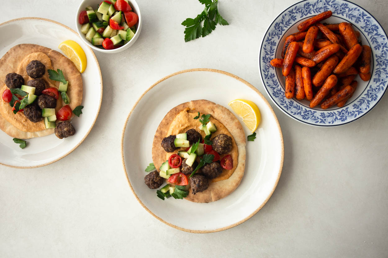 Persian Meatballs in Pita with Harissa Hummus Cook Smarts