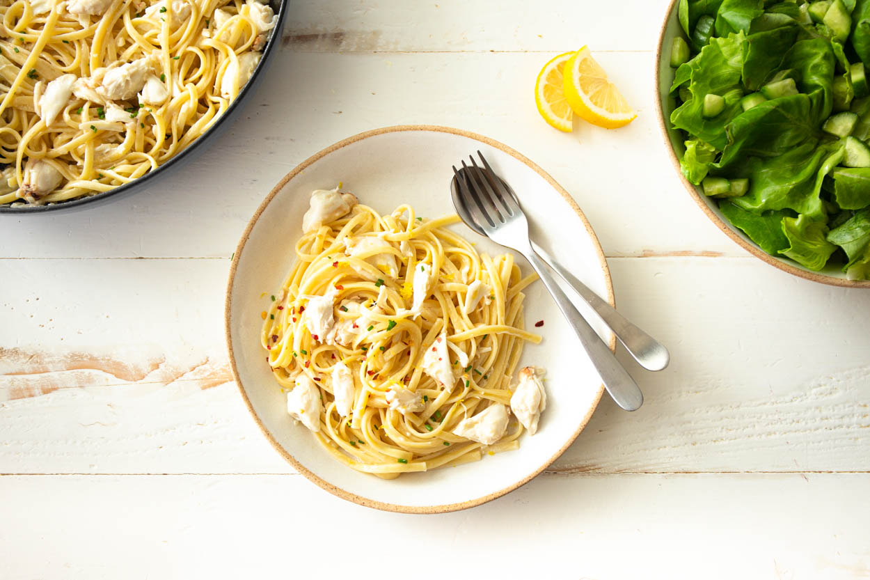 Crab Linguini in White Wine Sauce