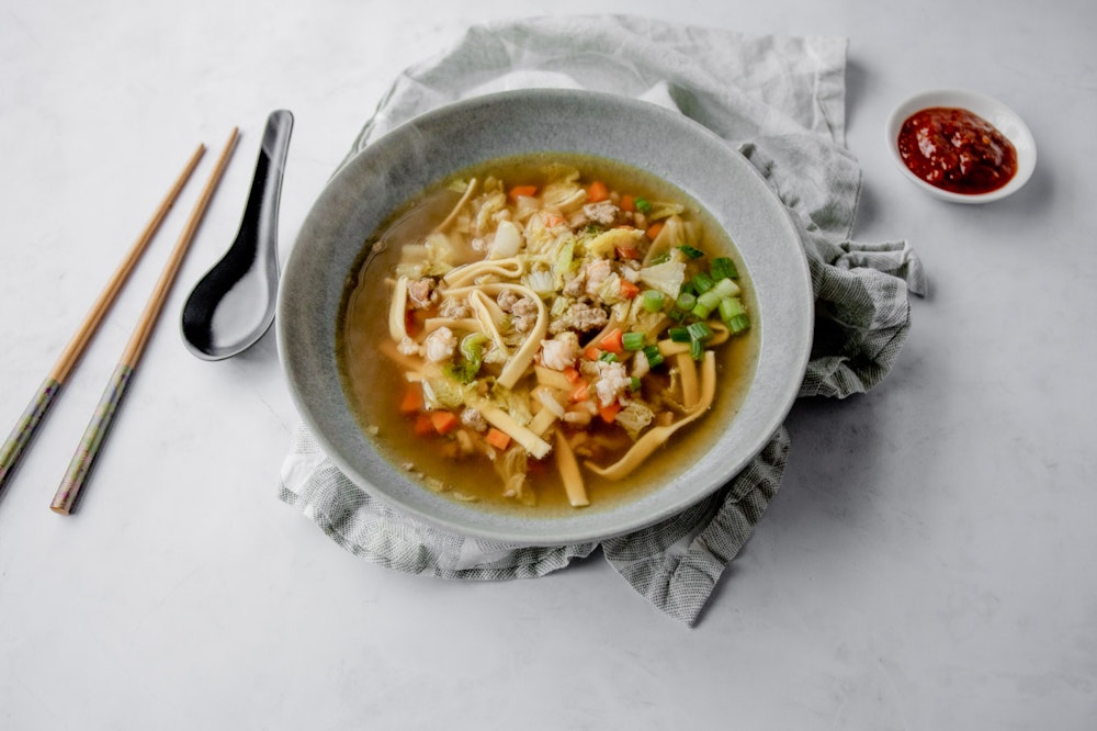 Deconstructed Siu-Mai Noodle Soup 
