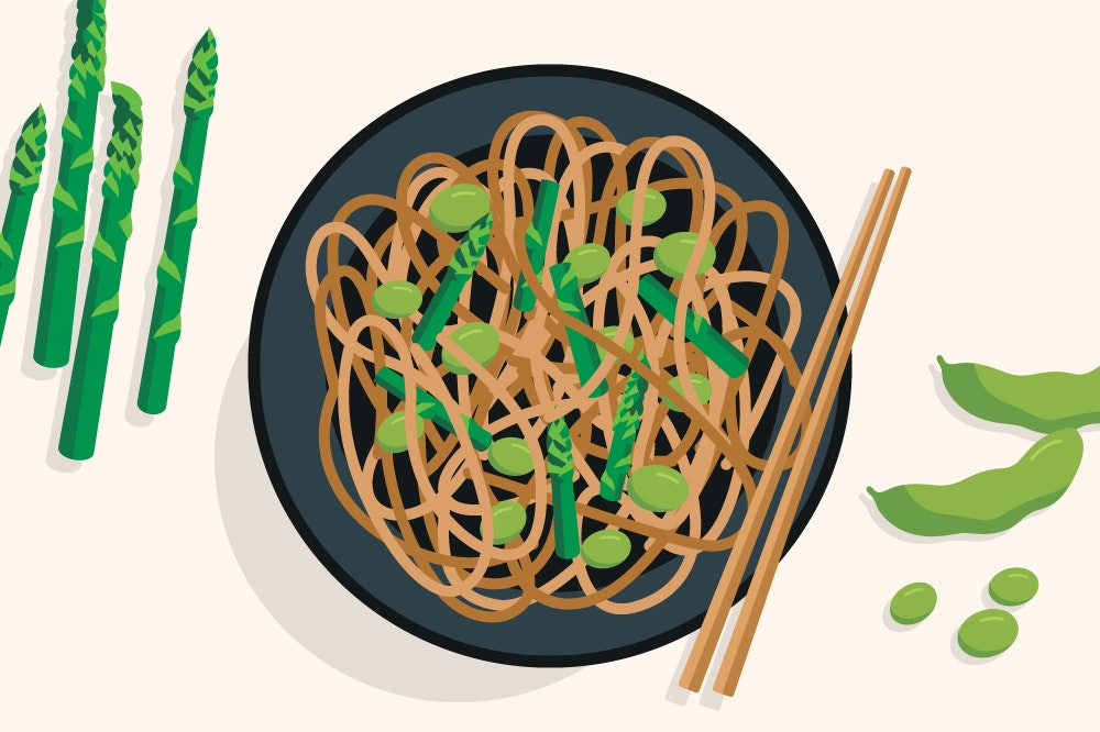 Asparagus and Edamame Soba Noodles