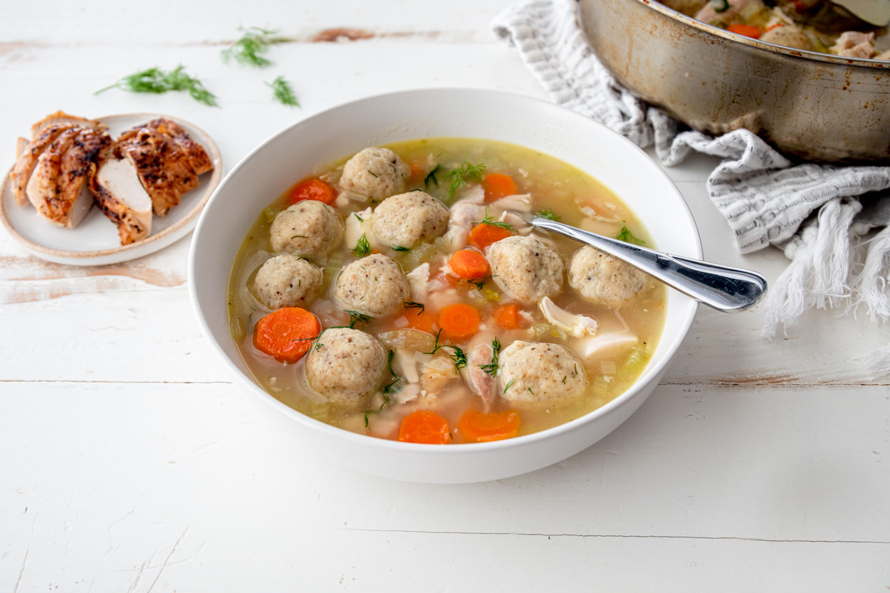 Matzo Ball Soup with White Beans