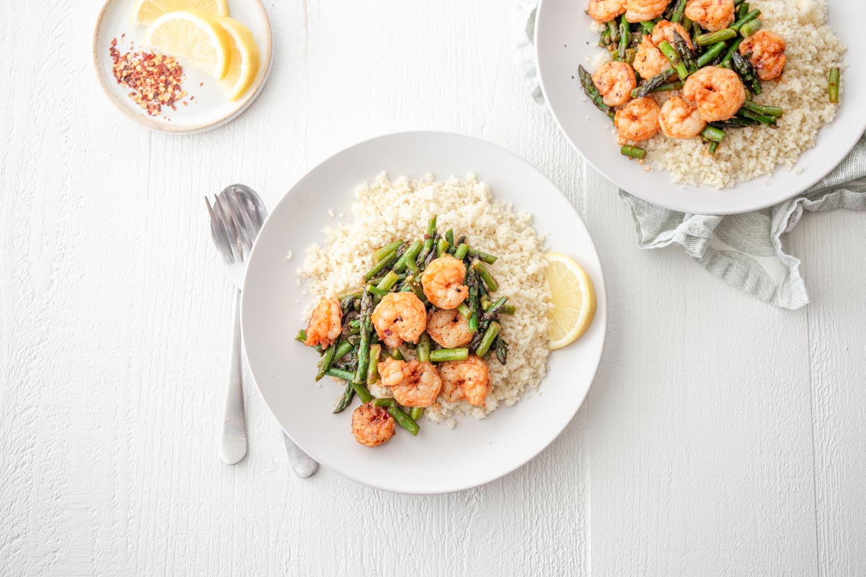 Lemon-Pepper Shrimp and Asparagus Saute