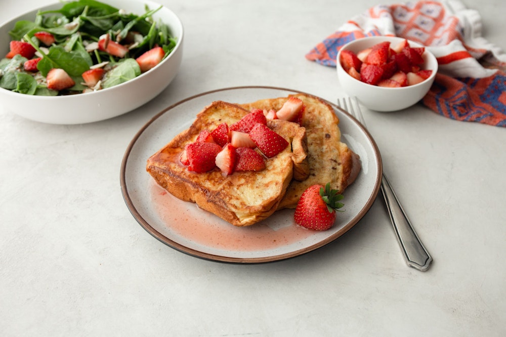 Vanilla French Toast with Macerated Strawberries