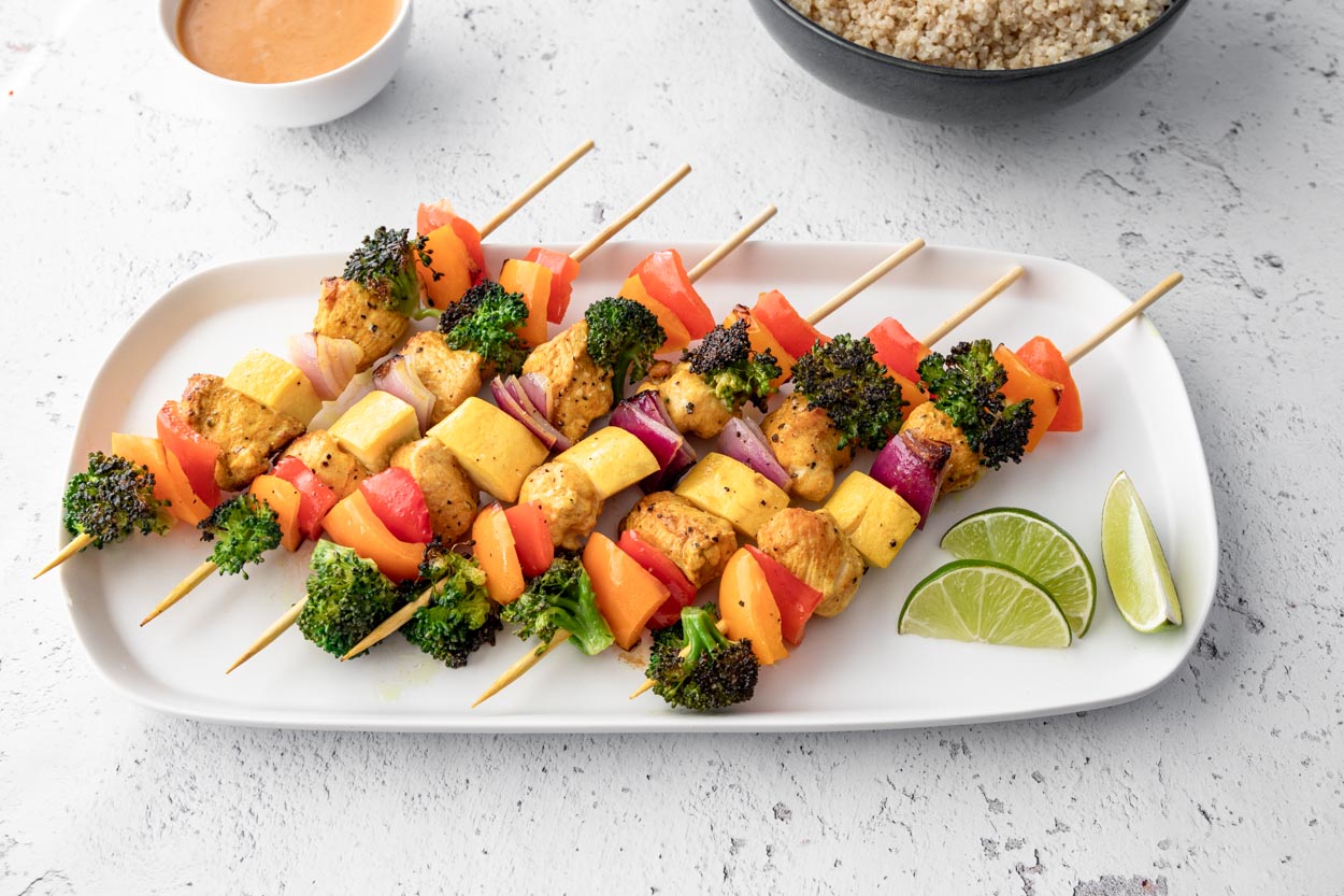 Rainbow Chicken Skewers
