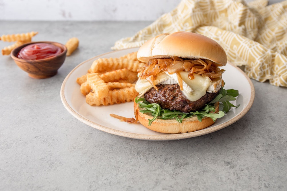 Brie and Caramelized Onion Burger