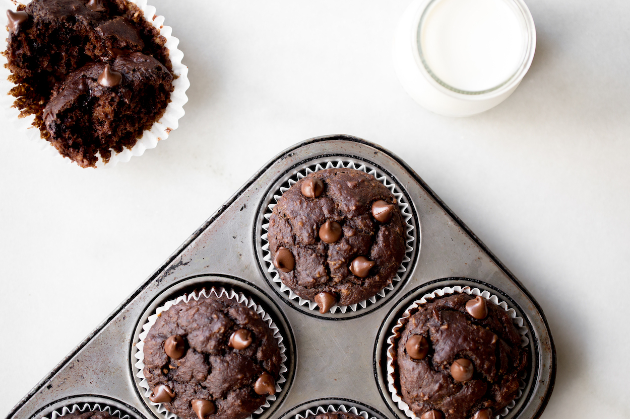 Double Chocolate Banana Muffins
