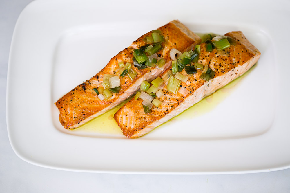 Salmon with Green Onion Vinaigrette
