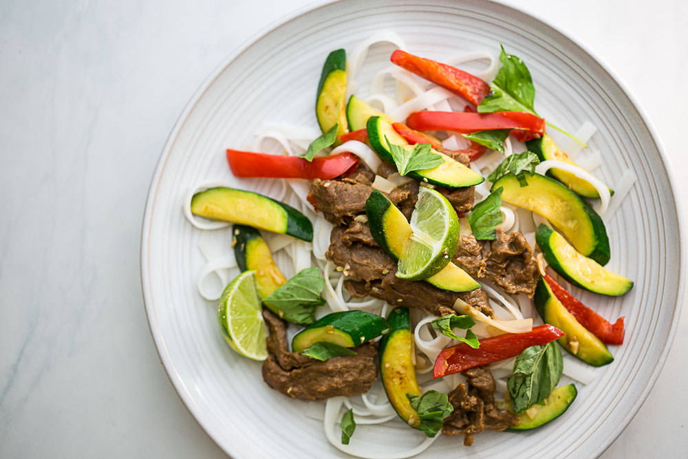 Zucchini & Red Pepper Thai Noodles