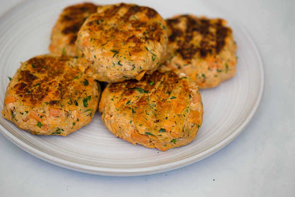 Sweet Potato & Repurposed Salmon Patties 