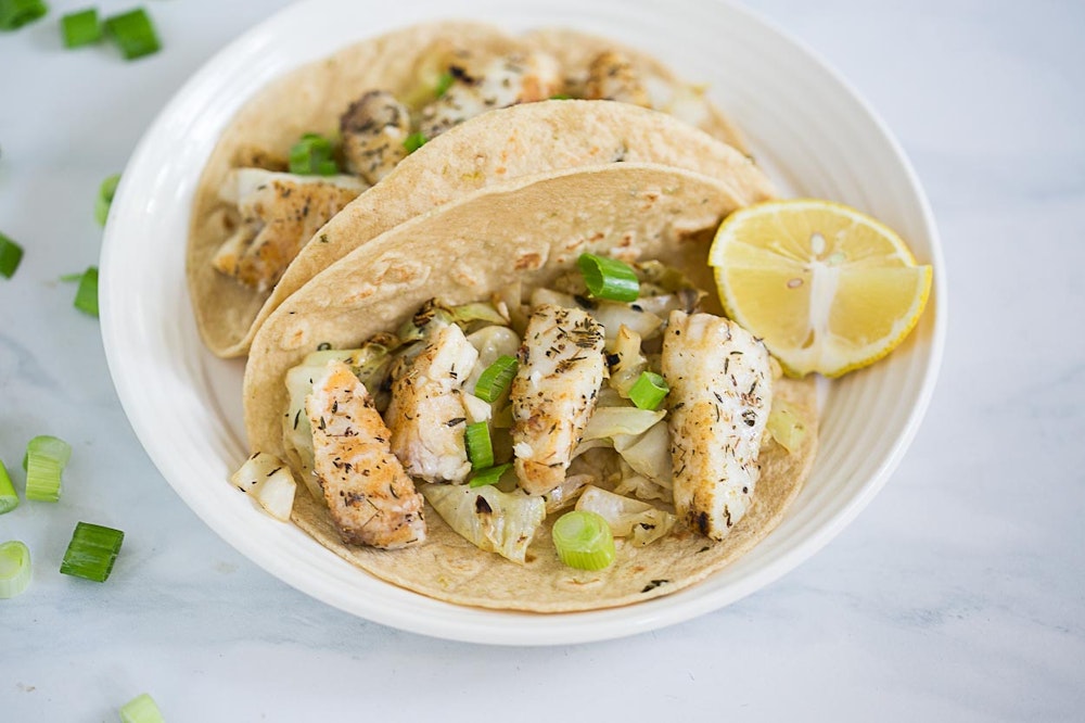 Sauteed Fish Tacos with Creamy Cabbage		