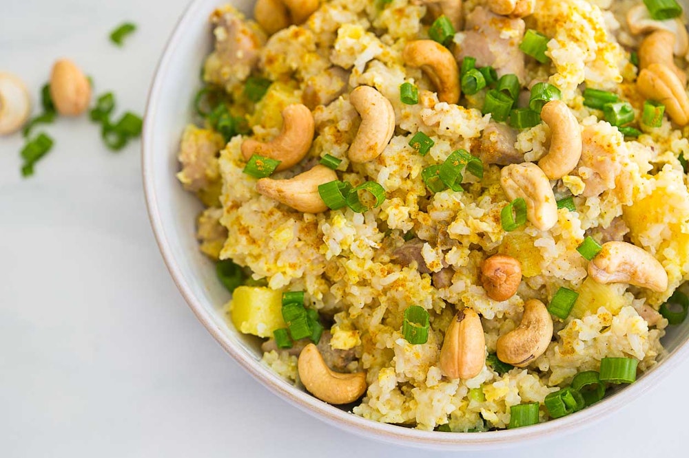 Pineapple and Cashew Curried Fried Rice