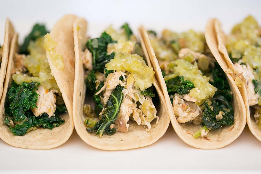 Rotisserie Chicken and Kale Tacos