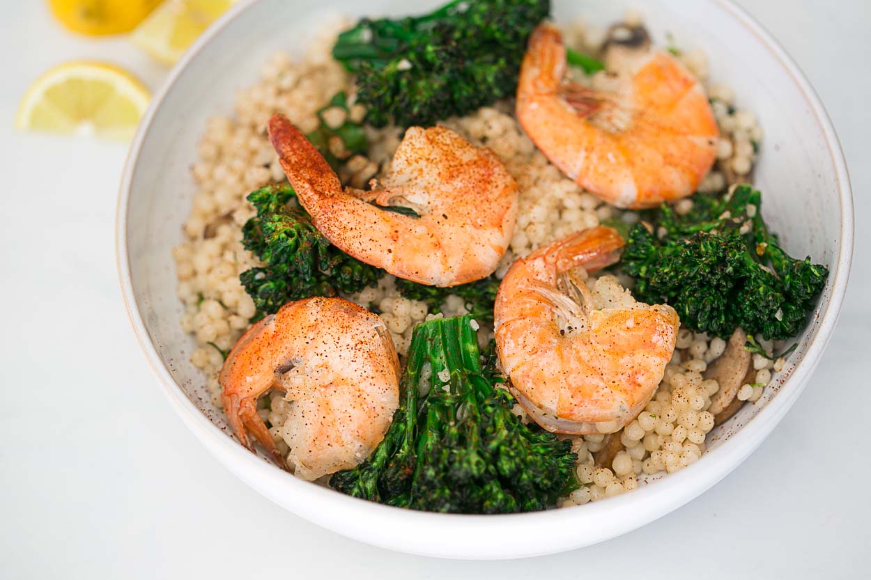 Sauteed Shrimp and Israeli Couscous 