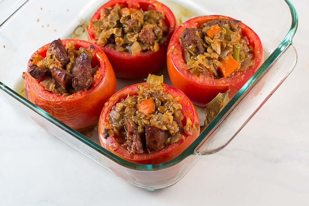 Lentil and Sausage Stuffed Tomatoes		